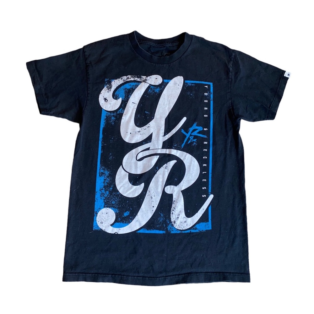 Y & R Young and Reckless Black Logo Short Sleeve Tee Tshirt